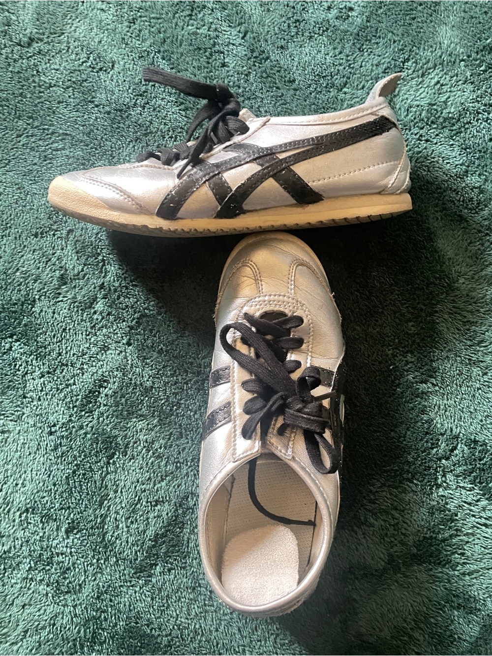 Onitsuka Tiger by Asics Silver and Black Women’s Sneakers
